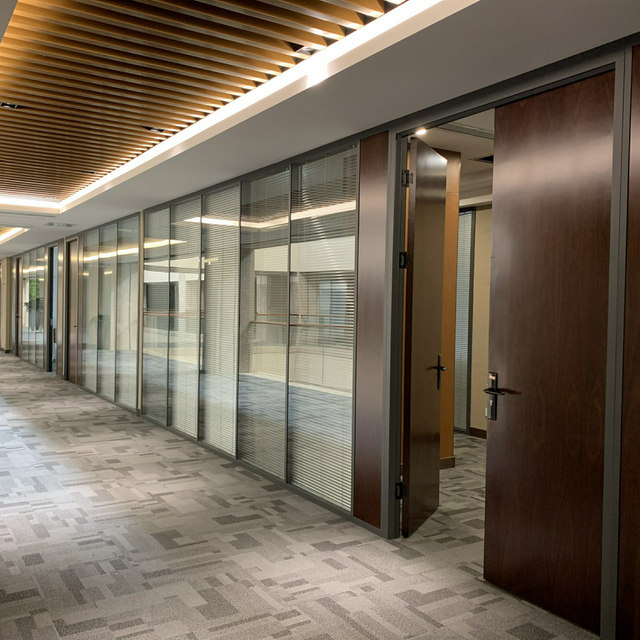 Office Office Glass Wall Partition System Eco Friendly Design Quick Assembly Framed Plassid