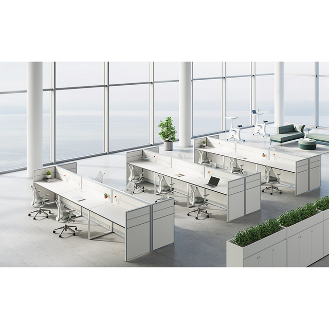 أثاث المكاتب محطة عمل الكمية التجارية المصنع المرفق طاولة عمل كمبيوتر رخيصة