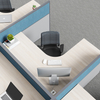 مكتب Office Advanced Office بسيط للموظفين بتصميم الحد الأدنى مع رف التخزين ومنفذ الطاقة