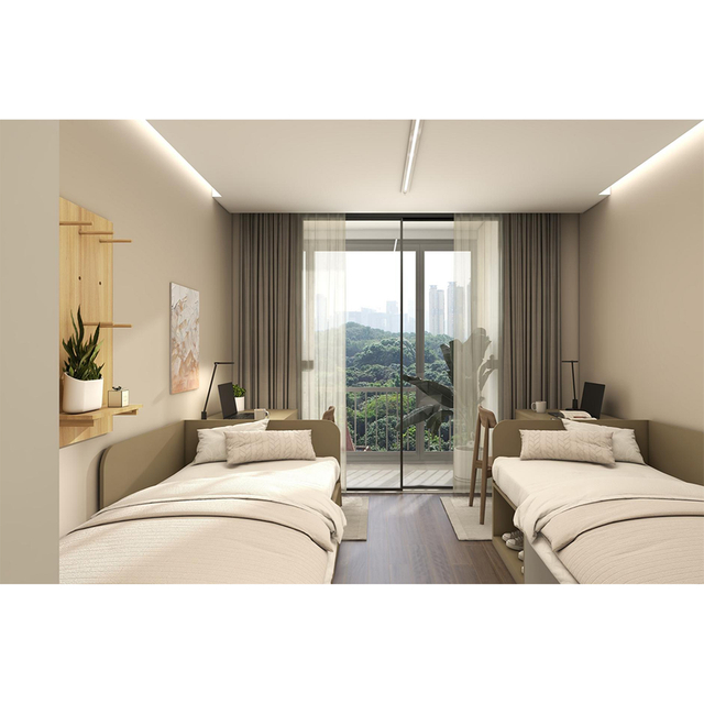 جناح شقة مخصصة من غرفتي نوم وسرير مزدوج لكل غرفة مع خزانة خزانة خزانة خزانة خزانة الحامل